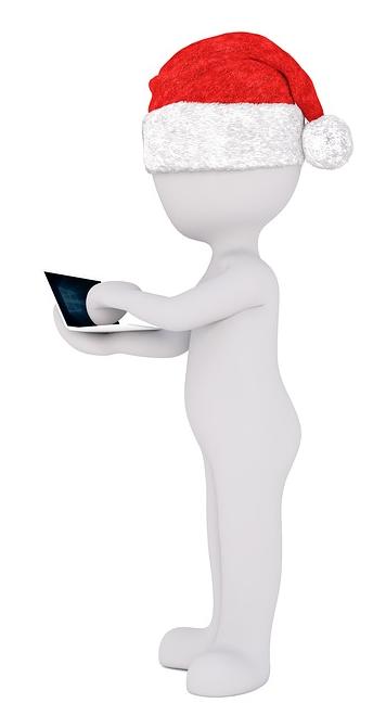 Programador con gorro de Papá Noel